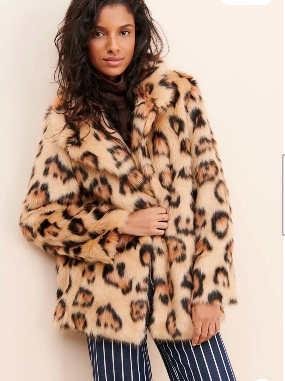 Faux Fur Leopard Print Jacket